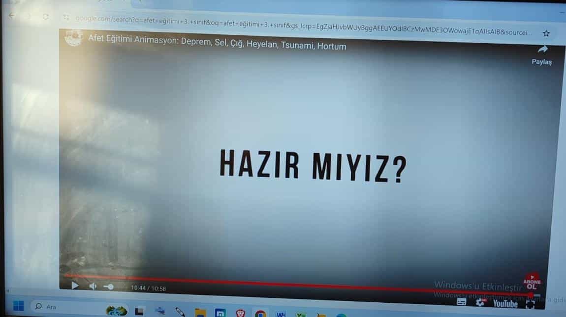 12 Kasım Afet Eğitimi Hazırlık Günü